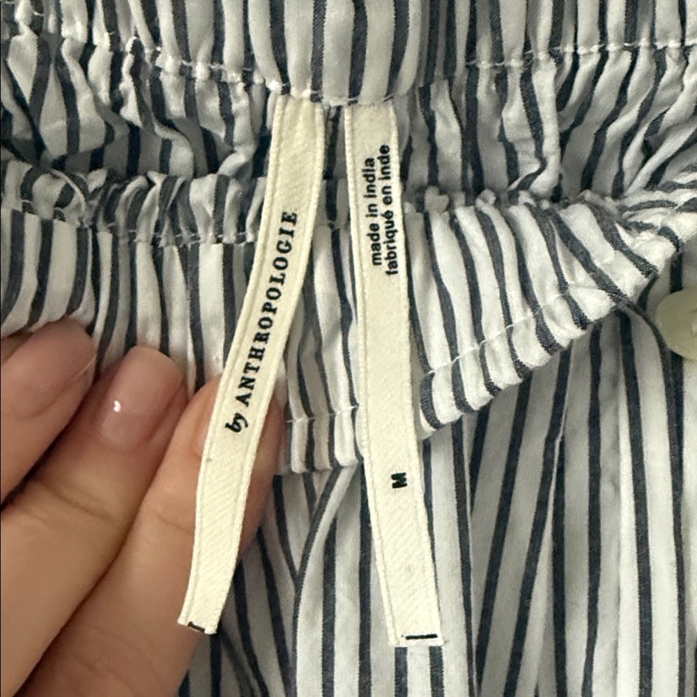 Anthropologie Blue and White Striped Wide Leg Pants - Picture 4 of 8